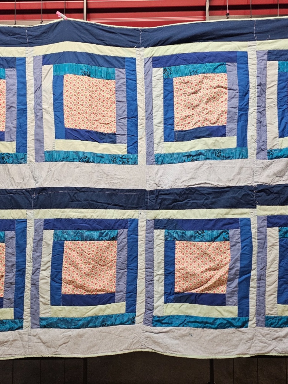 Striking Geometric Handmade Quilt